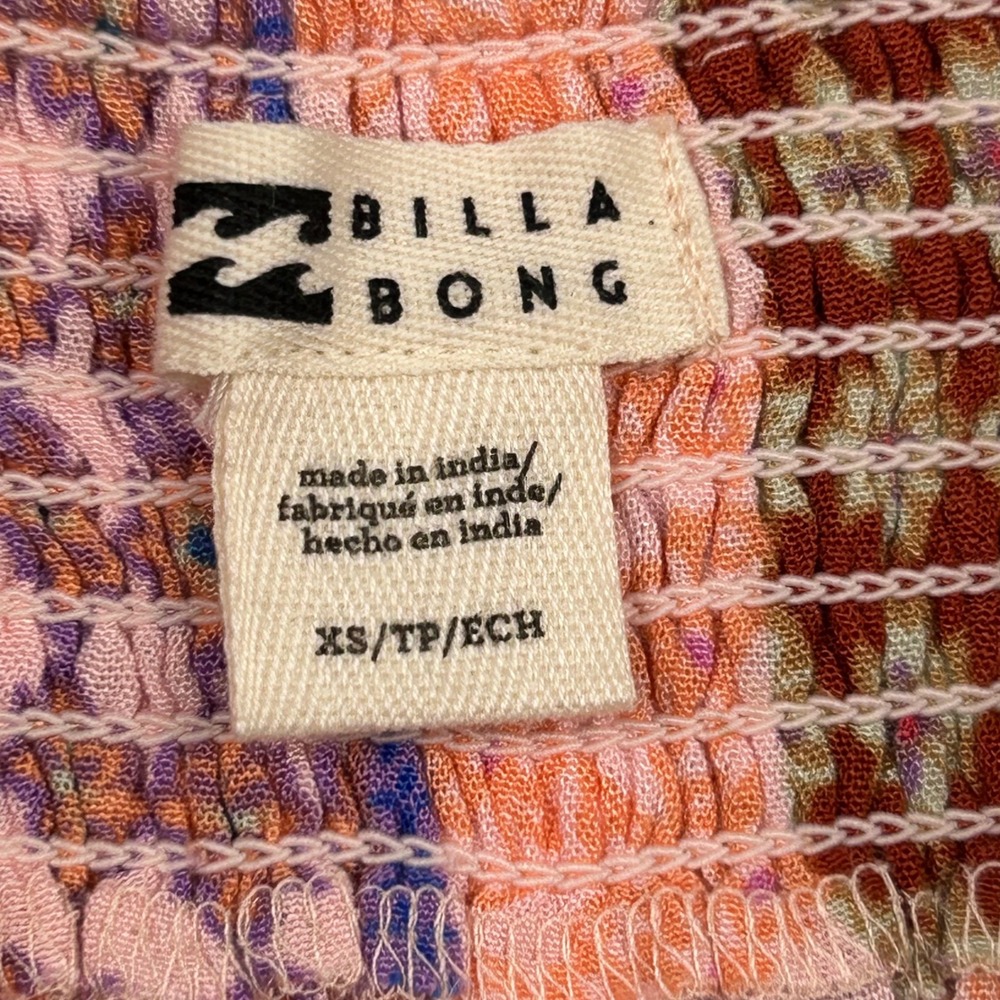 Billabong Split Spirit Pants Womens XS Multi Boho Stripe High Waist Leg Slit NEW - Picture 5 of 10